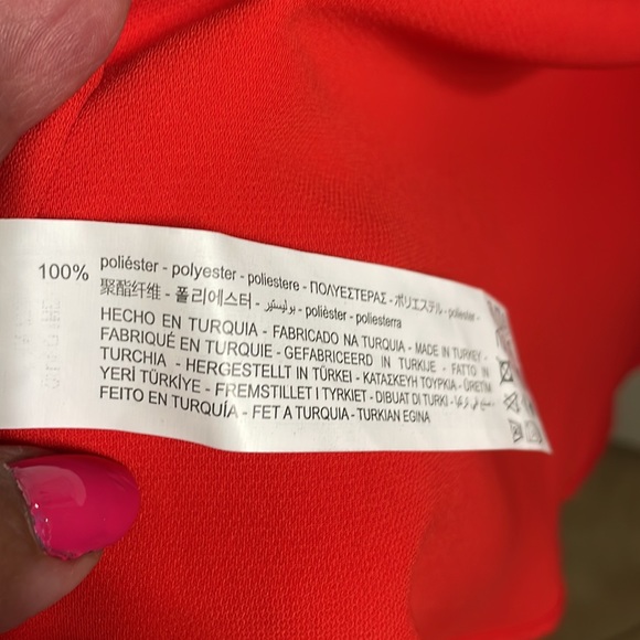 Zara Red Poppy wrap midi dress . NEW with tags . - Picture 7 of 7